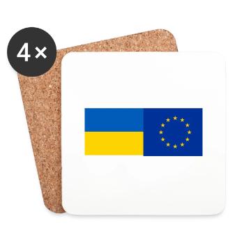 Ukraine - Dessous de verre (lot de 4) - blanc - Devant