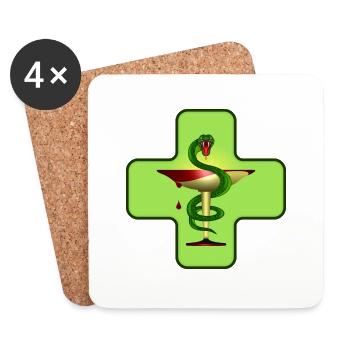 APOTHEKE SYMBOL - Untersetzer (4er-Set) - Weiß - Vorne