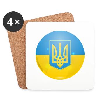 Ukraine - Coasters (set of 4) - white - Front