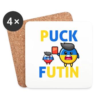 Puck Futin I support ukraine - Coasters (set of 4) - white - Front