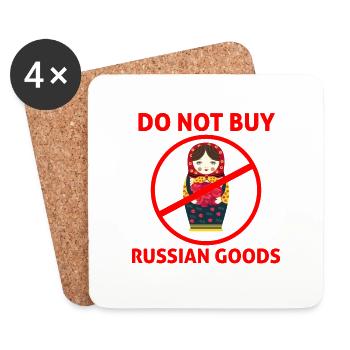 Kaufen Sie keine russischen Produkte Boykott Russland - Untersetzer (4er-Set) - Weiß - Vorne