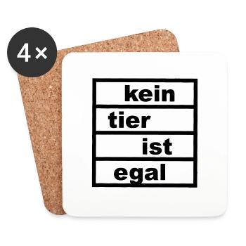 kein Tier ist egal - Untersetzer (4er-Set) - Weiß - Vorne