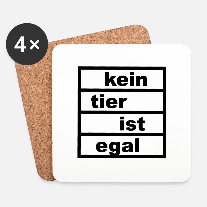 kein Tier ist egal - Untersetzer (4er-Set) - Weiß