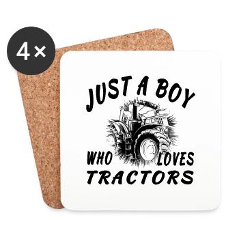 Tracteur - Dessous de verre (lot de 4) - blanc - Devant