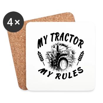 Traktor - Untersetzer (4er-Set) - Weiß - Vorne