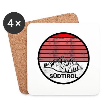 SCHÖNES LOGO DER BERGE UND SÜDTIROLS - Untersetzer (4er-Set) - Weiß - Vorne