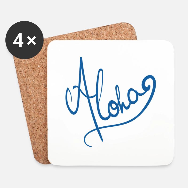 Aloha - Dessous de verre (lot de 4) - blanc