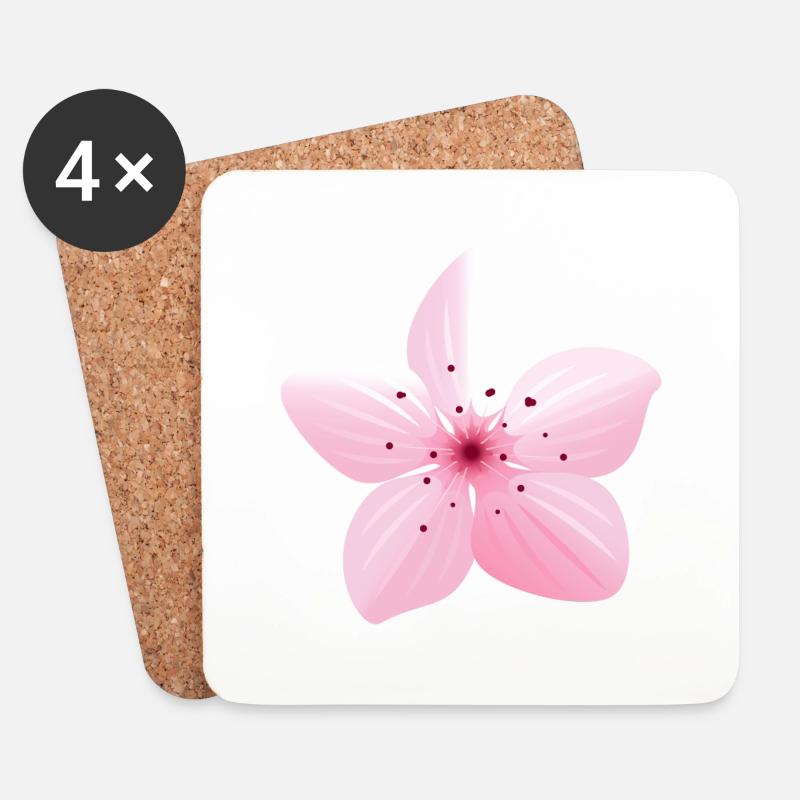 Blume Sakura Japan Frühling - Untersetzer (4er-Set) - Weiß