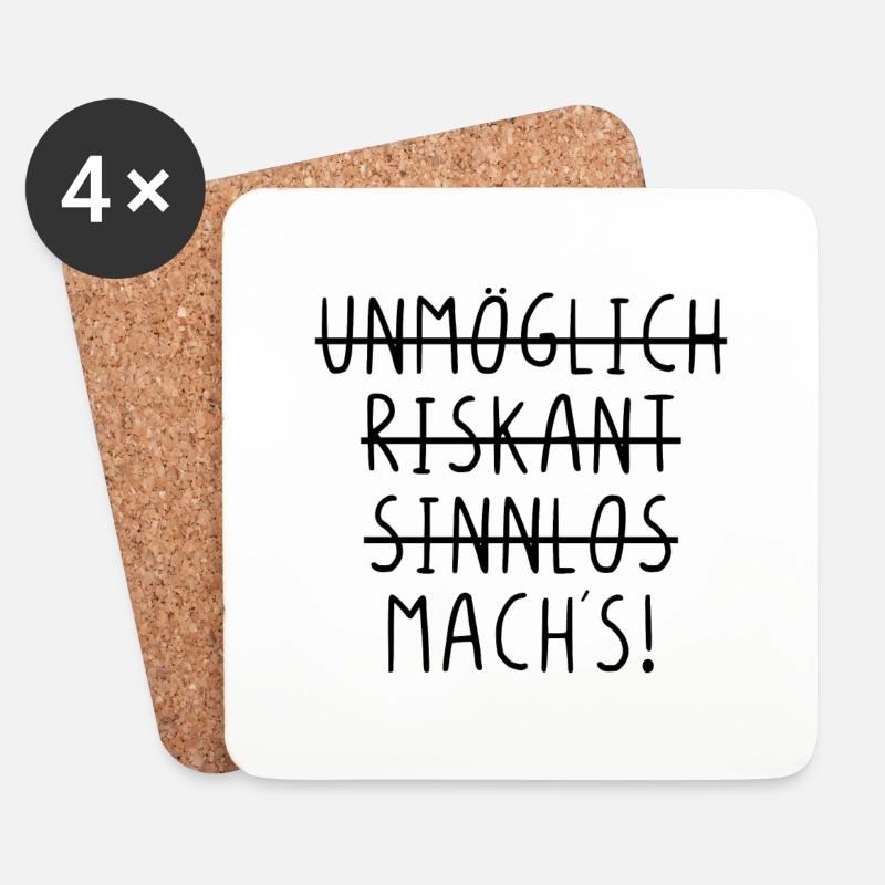 Unmöglich riskant sinnlos machs - Untersetzer (4er-Set) - Weiß