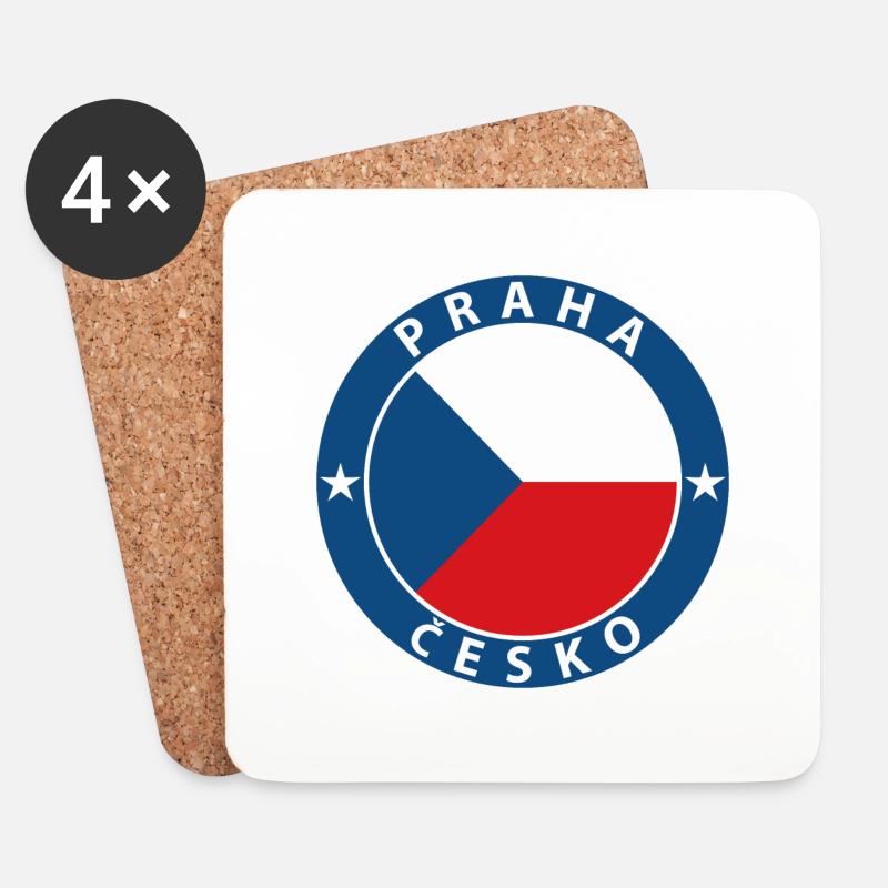 Prag - Untersetzer (4er-Set) - Weiß