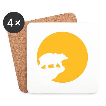 Bear Moon Cliff - Coasters (set of 4) - white - Front