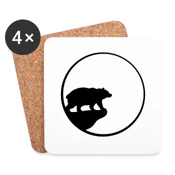 Moon Cliff Bear - Coasters (set of 4) - white - Front