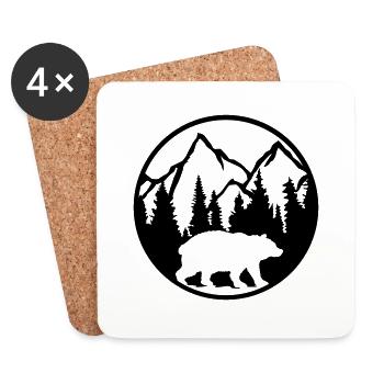Bear Mountains Forest - Coasters (set of 4) - white - Front