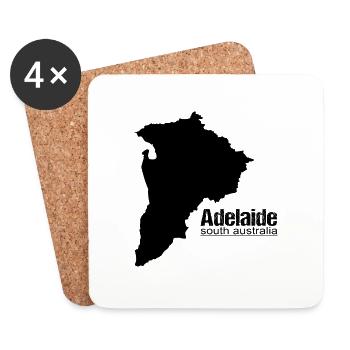 Adélaïde - Australie du Sud - Dessous de verre (lot de 4) - blanc - Devant