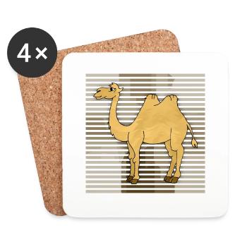 Chameau - Dessous de verre (lot de 4) - blanc - Devant