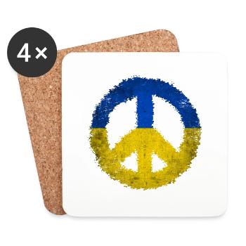 Peace sign Ukraine Stand for Ukraine Geschenk - Untersetzer (4er-Set) - Weiß - Vorne