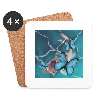 Koi fish in the water. - Coasters (set of 4) - white - Front