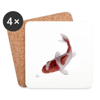 Koi fish - Coasters (set of 4) - white - Front