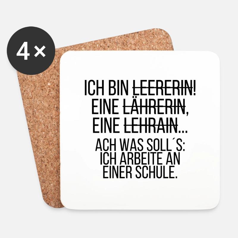 Ich bin Lehrerin - Untersetzer (4er-Set) - Weiß