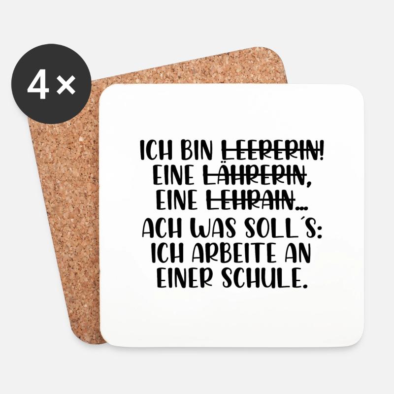 Ich bin Lehrerin - Untersetzer (4er-Set) - Weiß