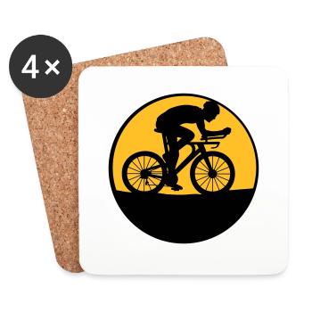 Motard de lune de nuit - Dessous de verre (lot de 4) - blanc - Devant