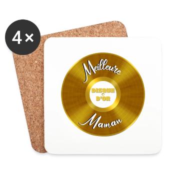 Disque D'or de la meilleure maman - Dessous de verre (lot de 4) - blanc - Devant