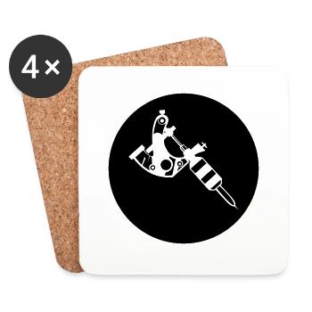 Tattoo machine - Coasters (set of 4) - white - Front