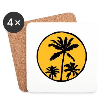 Holiday Sun Palms - Coasters (set of 4) - white - Front