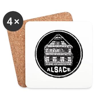Alsace logo house - Coasters (set of 4) - white - Front