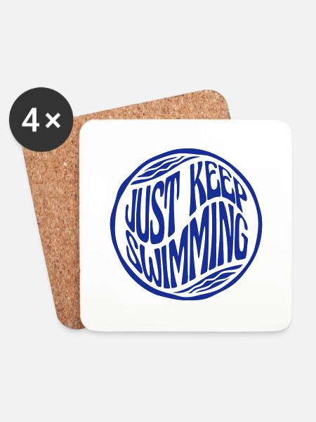 Just Keep Swimming - Untersetzer (4er-Set) - Weiß