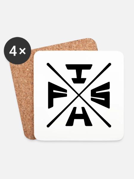 X Text Fish - Untersetzer (4er-Set) - Weiß