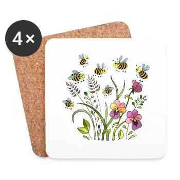 Insects - Coasters (set of 4) - white - Front