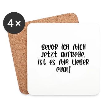 Bevor ich mich jetzt aufrege ist es mir egal - Untersetzer (4er-Set) - Weiß - Vorne