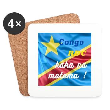 Congo RDC kaka na motema ! - Dessous de verre (lot de 4) - blanc - Devant