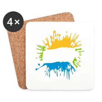 Insert blobs of text - Coasters (set of 4) - white - Front