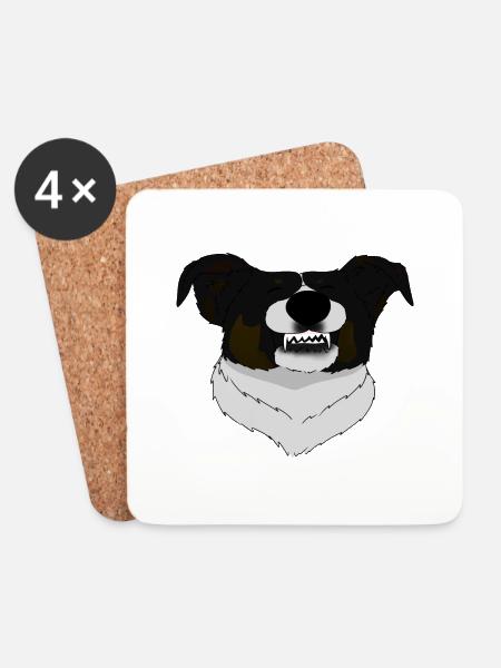 Border Collie Smile - Untersetzer (4er-Set) - Weiß