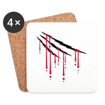 Drops of blood scratches - Coasters (set of 4) - white - Front