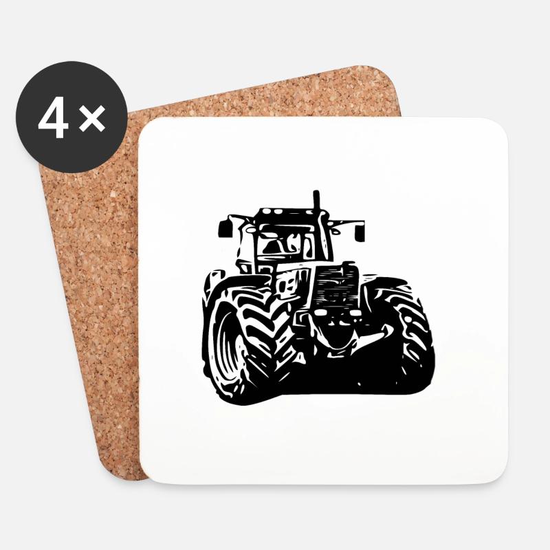 Traktor - Untersetzer (4er-Set) - Weiß