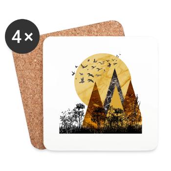 Multicolored mountain pattern - Coasters (set of 4) - white - Front
