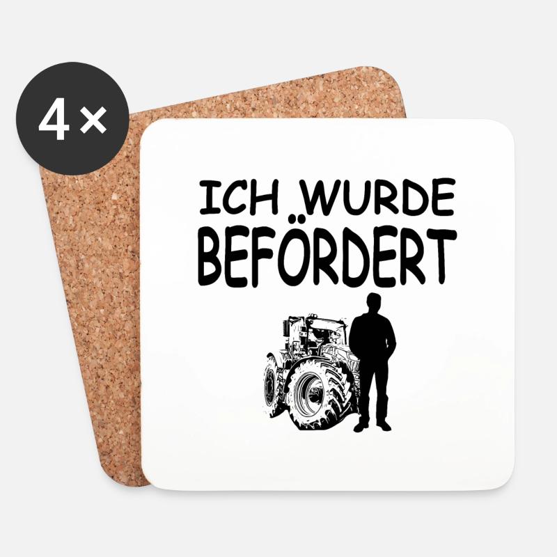 Traktor - Untersetzer (4er-Set) - Weiß