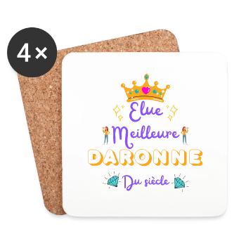 Elue meilleure daronne du siècle - Dessous de verre (lot de 4) - blanc - Devant