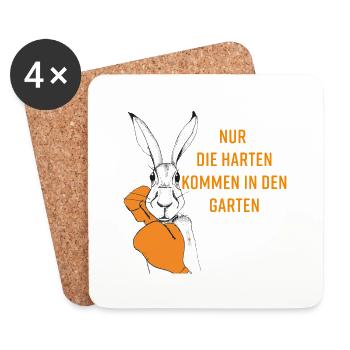 Nur die Harten kommen in den Garten - Untersetzer (4er-Set) - Weiß - Vorne