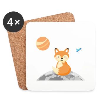 cosmic little fox - Coasters (set of 4) - white - Front