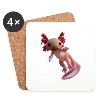 Axolotl - Dessous de verre (lot de 4) - blanc - Devant