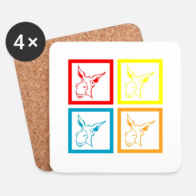 Donkey Esel - Untersetzer (4er-Set) - Weiß
