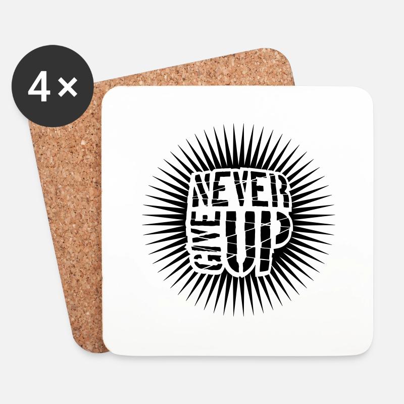 Never give up - Untersetzer (4er-Set) - Weiß