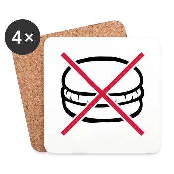 Forbidden to eat burgers - Coasters (set of 4) - white - Front