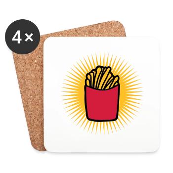 Strahlen Pommes Frites - Untersetzer (4er-Set) - Weiß - Vorne