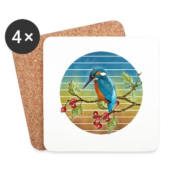 Bunter Vogel - Untersetzer (4er-Set) - Weiß - Vorne