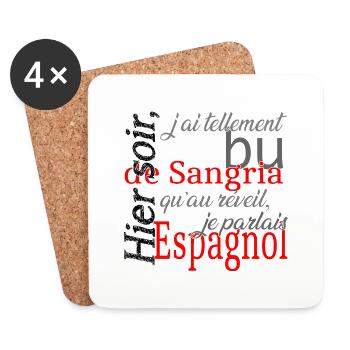 Fan de sangria - Dessous de verre (lot de 4) - blanc - Devant